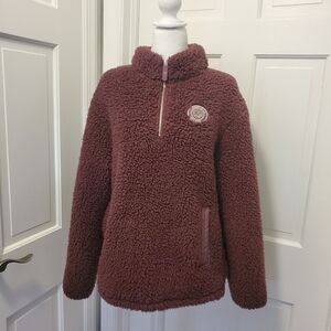 Ivory Ella Purple Sherpa Pullover Size Large, comfy, casual